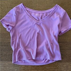 No Boundaries Lavender V-Neck Crop Top